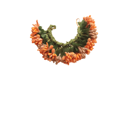  Orange Artificial Flower Hair Accessory