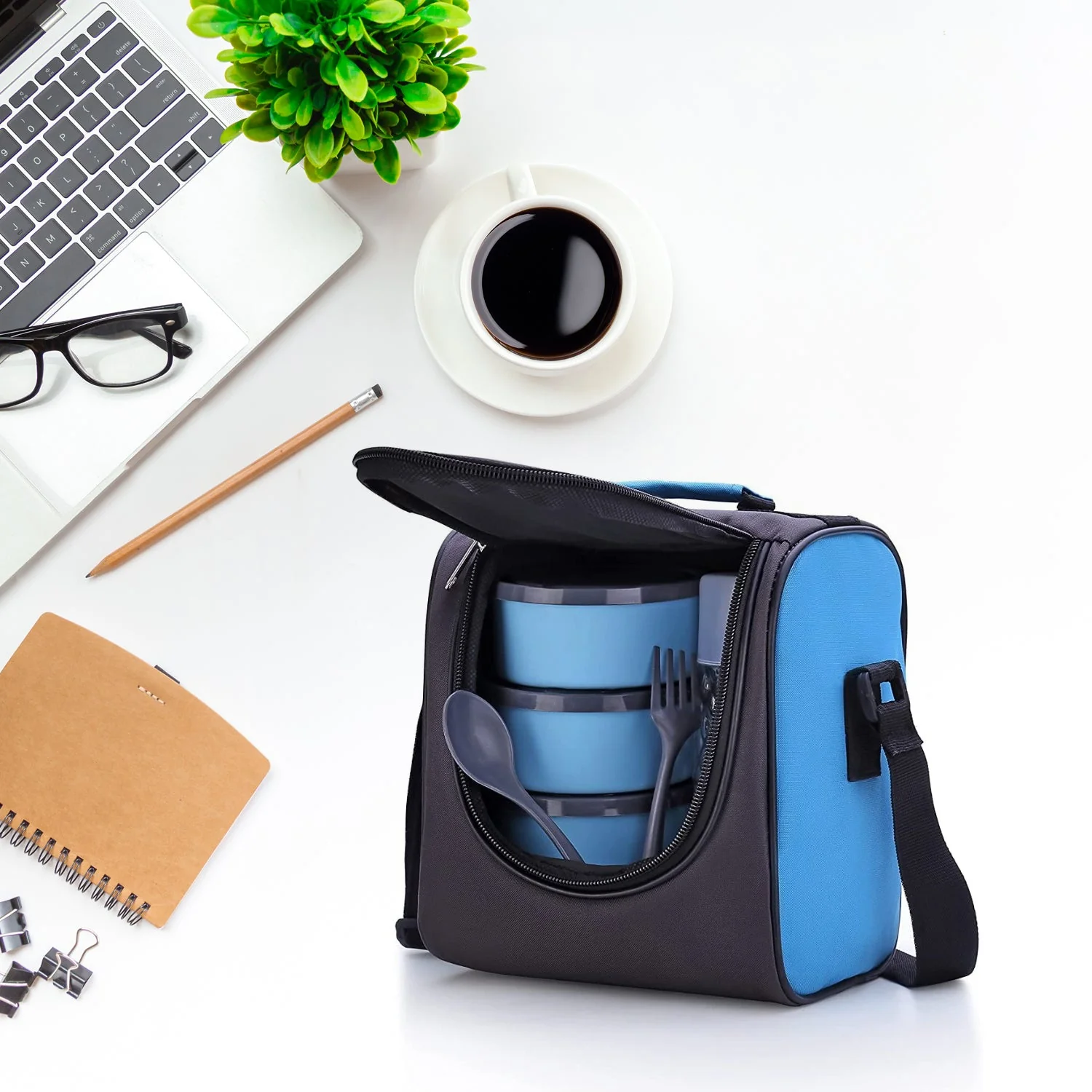 All-in-One Lunch Box with Fabric Bag for Office & School