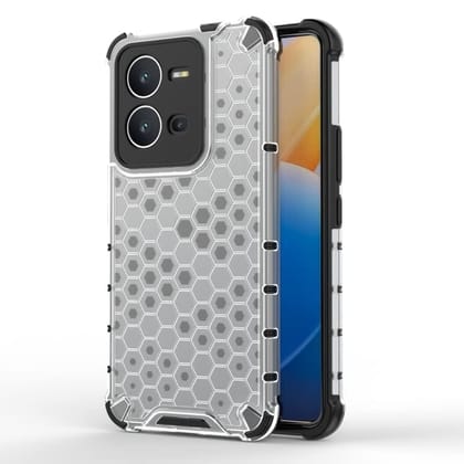 Faircost for Vivo V25 5G Hybrid Shockproof Back Cover Hard Outside Soft Inside- (Polycabonate::Transparent)