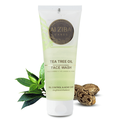 ALZIBA CARES Tea Tree Oil Face wash with Tea Tree Oil, ZINC PCA & D-Panthenol | for Acne and Oil Control, Clean and Clear Skin | 100 ML | for Men and Women, All Season & all Skin Types