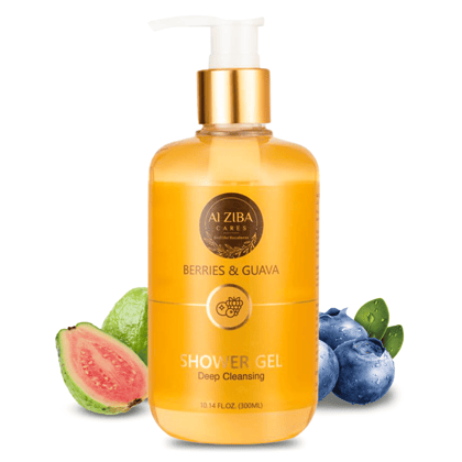 ALZIBA CARES Berries and Guava Shower Gel with Watermelon, Citric Acid, Glycerine and Castor Oil| For Cleansed, Refreshed, Radiant and Pampered Skin | 300 ML | for Men and Women, All Season & all Skin Types