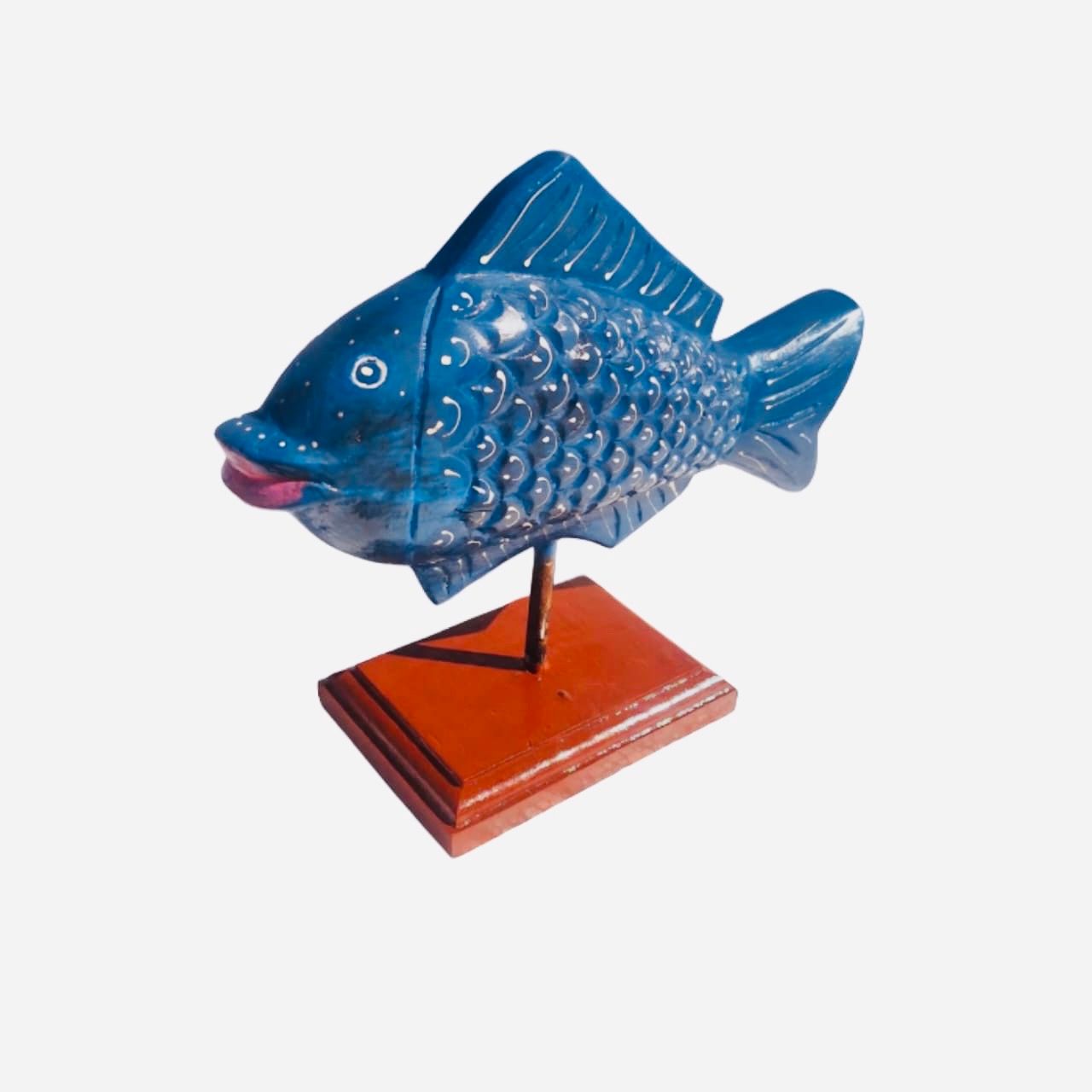 WOODEN FISH STAND HOME DECORATIVE PEACE