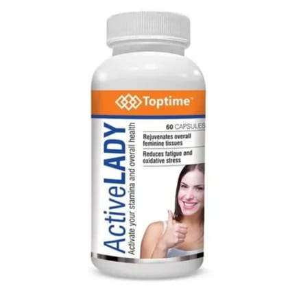 Toptime Active Lady - Rejuvenates Overall Feminine Tissues, Reduces Fatigue and Oxidative Stress - 60 Capsules