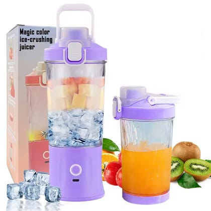 Electric Crusher Juicer With Multicolor Light, 8 Blades (600 ML / Multicolor)