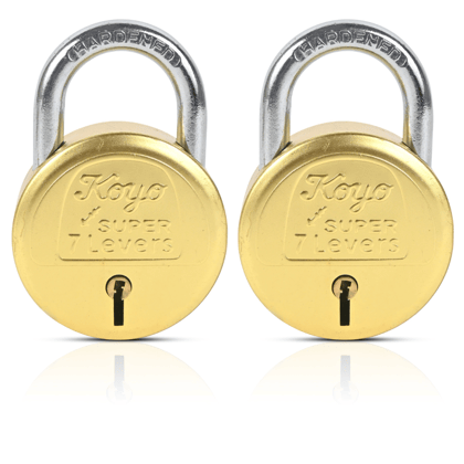 Koyo Super 50 mm 7 lever Brass Padlock With 3 brass Keys | Shop Koyo Locks