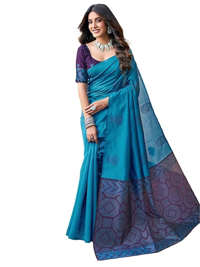 Buy Latest Indian silk Saree  With Blouse Piece