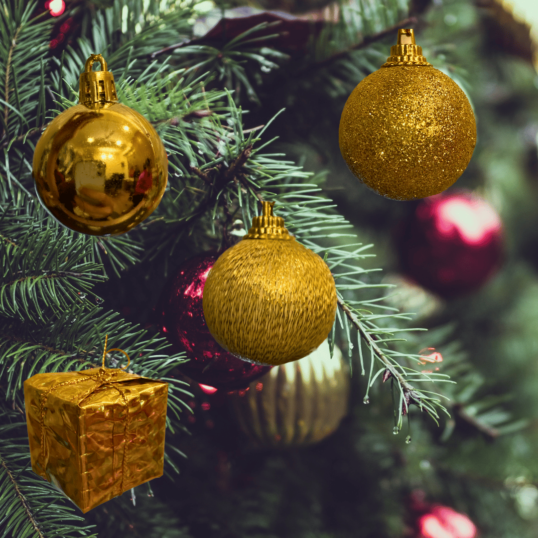 Christmas Tree Ornaments - House of Golden Balls & Gifts - Set of 12 PC