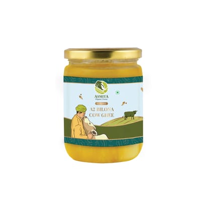 Asmita Organic Farms Bilona Cow Ghee 500ml 100% Pure Desi Ghee A2 Cow Ghee for Cooking, Skin & Hair Care Natural & Immunity-Boosting Healthy Ghee Made with Traditional Bilona Method