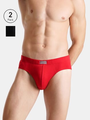 FCUK Play Preston, Men's Briefs Pack of 2-Black-Red