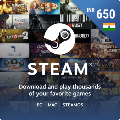 Steam wallet INR 650 GT