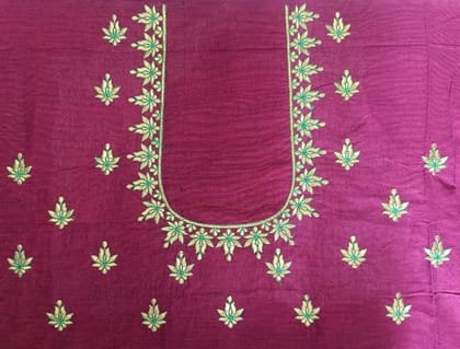  Embroidered blouse with zari and gota work