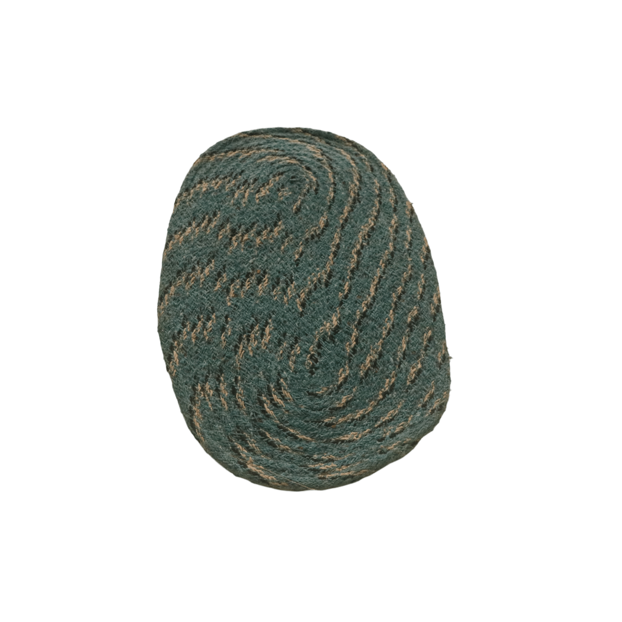 Handwoven Cotton Oval Door Mat, Green