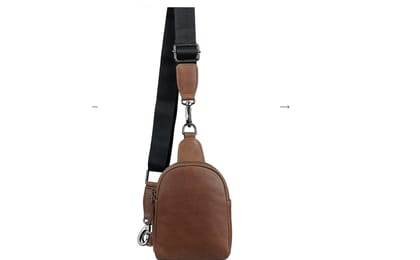 Vintage Genuine Leather Men's Crossbody Bag Small Messenger Bag Casual Sling Shoulder Chest Bag for Travel Hiking