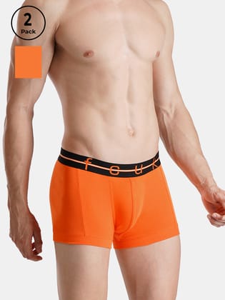 FCUK Play Norwood, Men's Solid Trunks Pack of 2-Orange