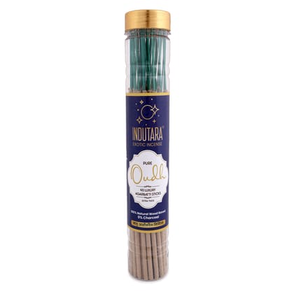 Indutara Premium Oudh Agarbatti - Made from natural wood, Charcoal free, no artificial colors