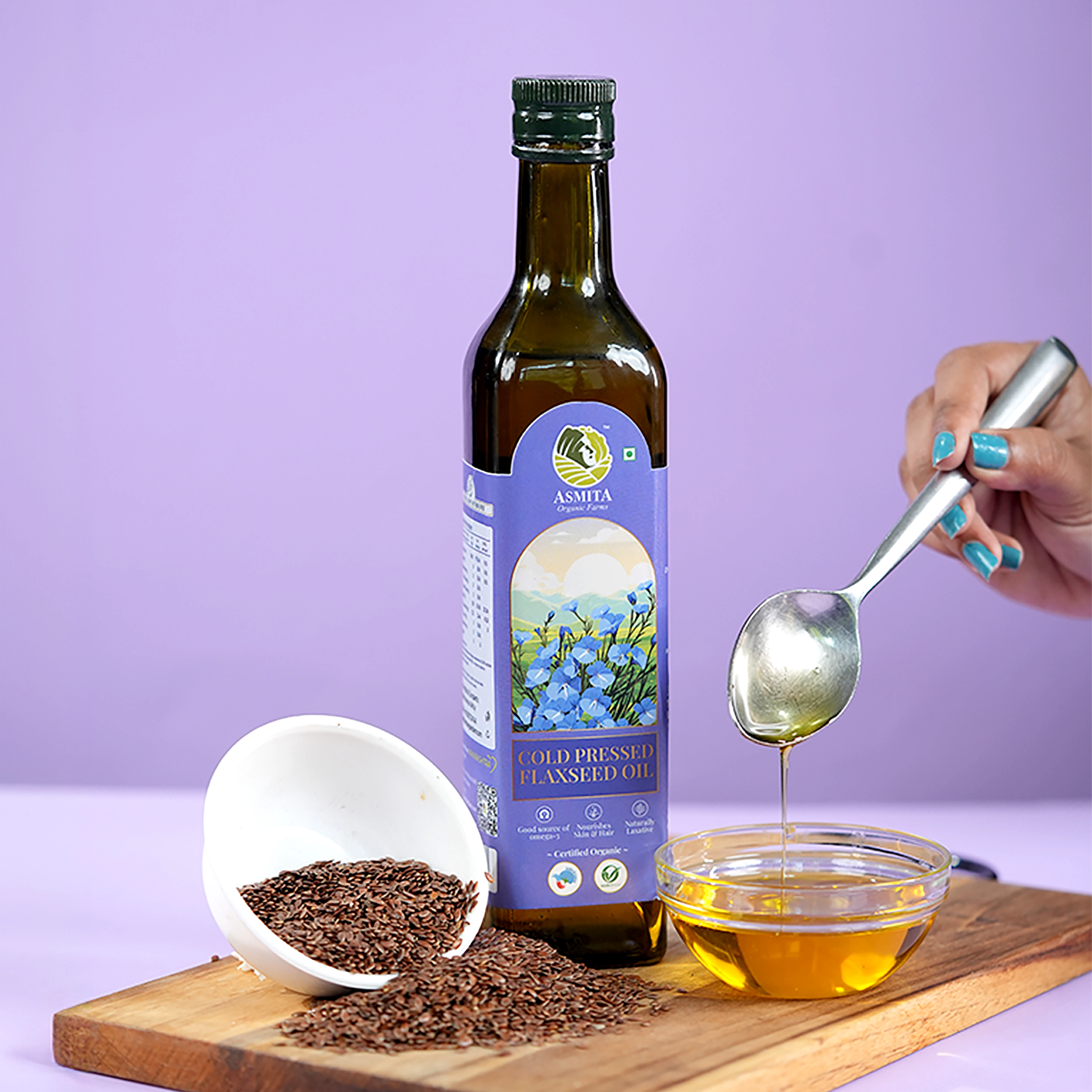 Organic Cold Pressed Flaxseed Oil - 500 ml