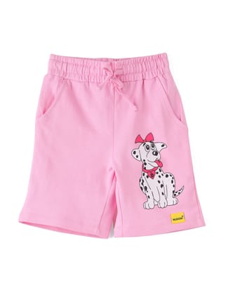 Girls Shorts Cotton French Terry Bon Bon Pink “Cute Dog”