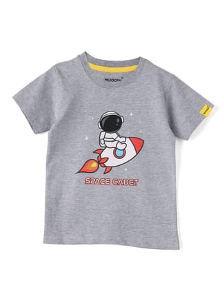 Boys T shirt Cotton Grey Heather Mélange Space Cadet