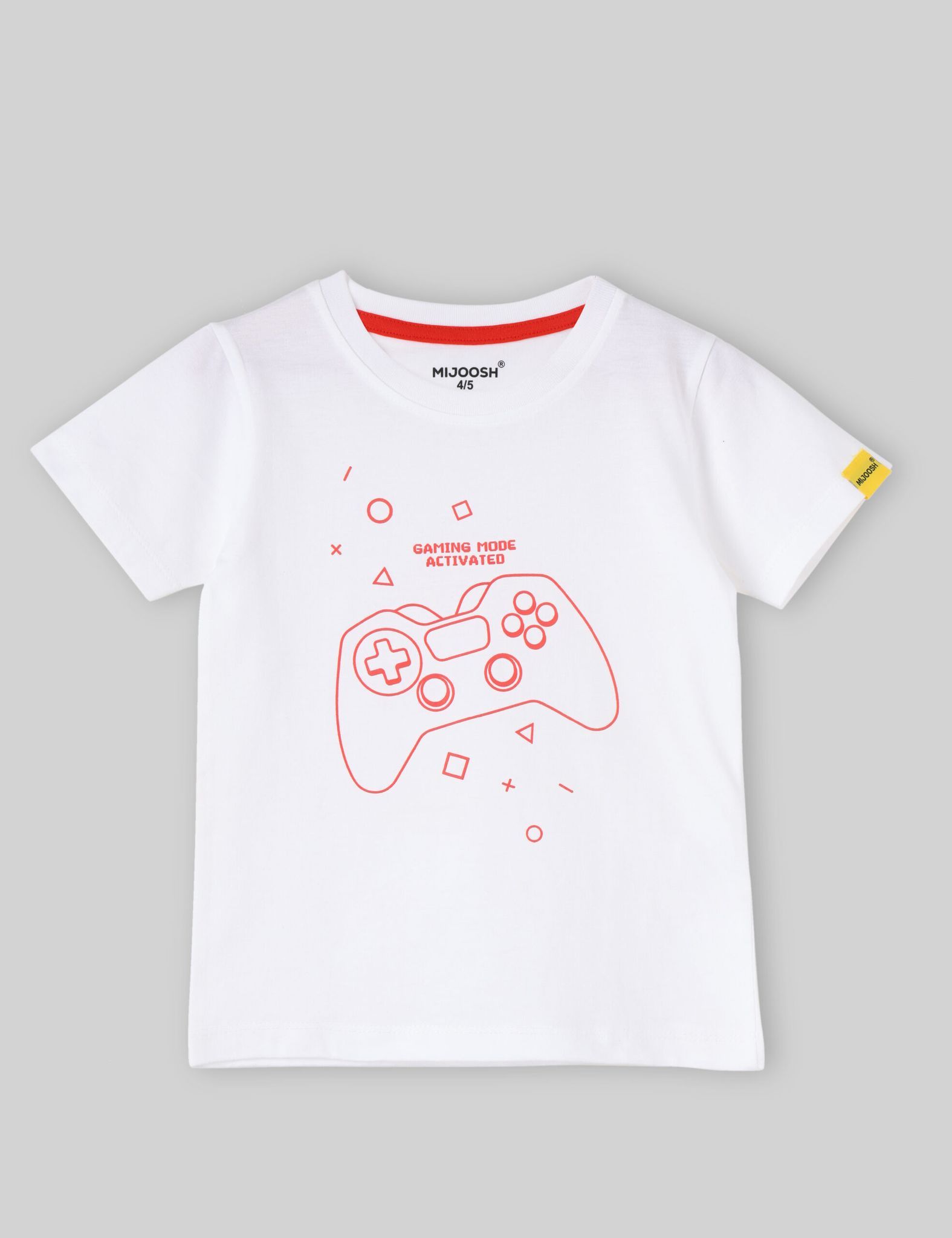 Boys T shirt Cotton Pure White Joystick