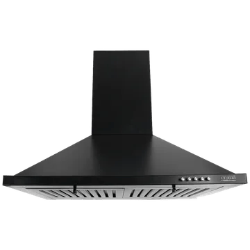 Croma 60cm 900m3/hr Ducted Wall Mounted Chimney with Push Button Control (Black)