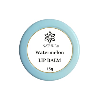 NATUUR - Watermelon Lip Balm - 15g | Moisturizing and Nourishing Lip Care | For Soft and Smooth Lips | Effective for Dry Lips | Revitalizing Properties Lighten Skin Tone I Prepared with natural plant butters - shea and cocoa