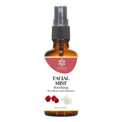 NATUUR - Facial Mist - 50ml | With Tea Rose & Jasmine | Soothing & Refreshing | Anti-Inflammatory Properties | For Healthy and Young Skin | Hydrates And Moisturation