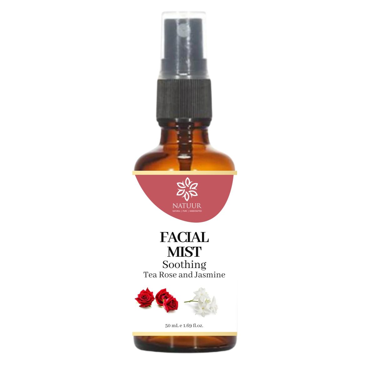 NATUUR - Facial Mist - 50ml | With Tea Rose & Jasmine | Soothing & Refreshing | Anti-Inflammatory Properties | For Healthy and Young Skin | Hydrates And Moisturation