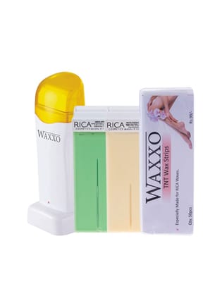 Rica Portable Waxing Kit(1 Roll on wax Heater, set of 2 Refill, 1 Wax strip)