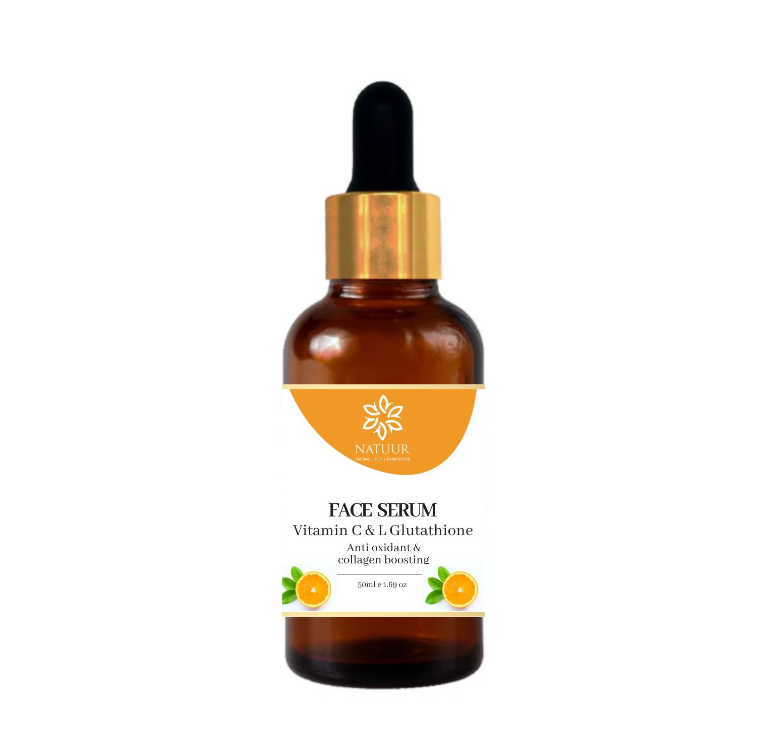 NATUUR - Vitamin C Face Serum - 50ml | Antioxidant and Collagen Boosting | Brightening and Firming Serum | With Hyaluronic Acid for Youthful and Glowing Skin