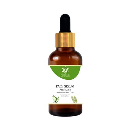 NATUUR - Anti Acne Face Serum - 50ml | Controls Oil Production | Reduces Inflammation & Prevents Breakouts | For Clear & Healthy-Looking Skin