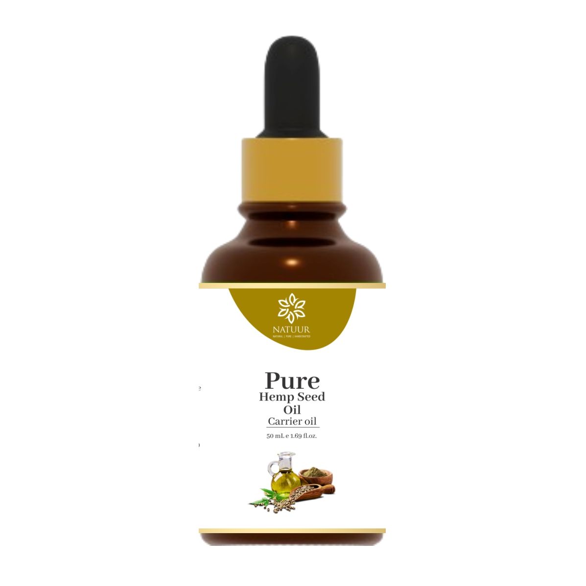 NATUUR - Pure Hemp Seed Oil - 50 ml | Anti-Aging Moisturizer | With Vitamins A, C & E