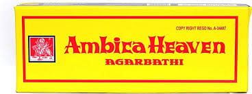 Ambica Heaven Agarbathies | Agarbatti for Pooja | Herbal and Organic Pooja Supplies | Hand Rolled Incense Sticks | (80g)