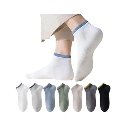 Socks Carving Pack of 7 Multicolour Unisex Ankle length Socks, Made With Durable & Breathable Cotton, Free Size, Addy 2.0 Edition, Suitable for all Season, Soft & Breathable, Daily Use