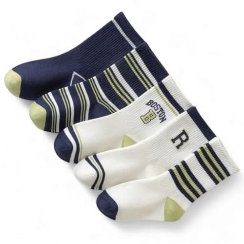 SOCKSCARVING Cotton Boston Edition Socks for Kids (Pack of 5)