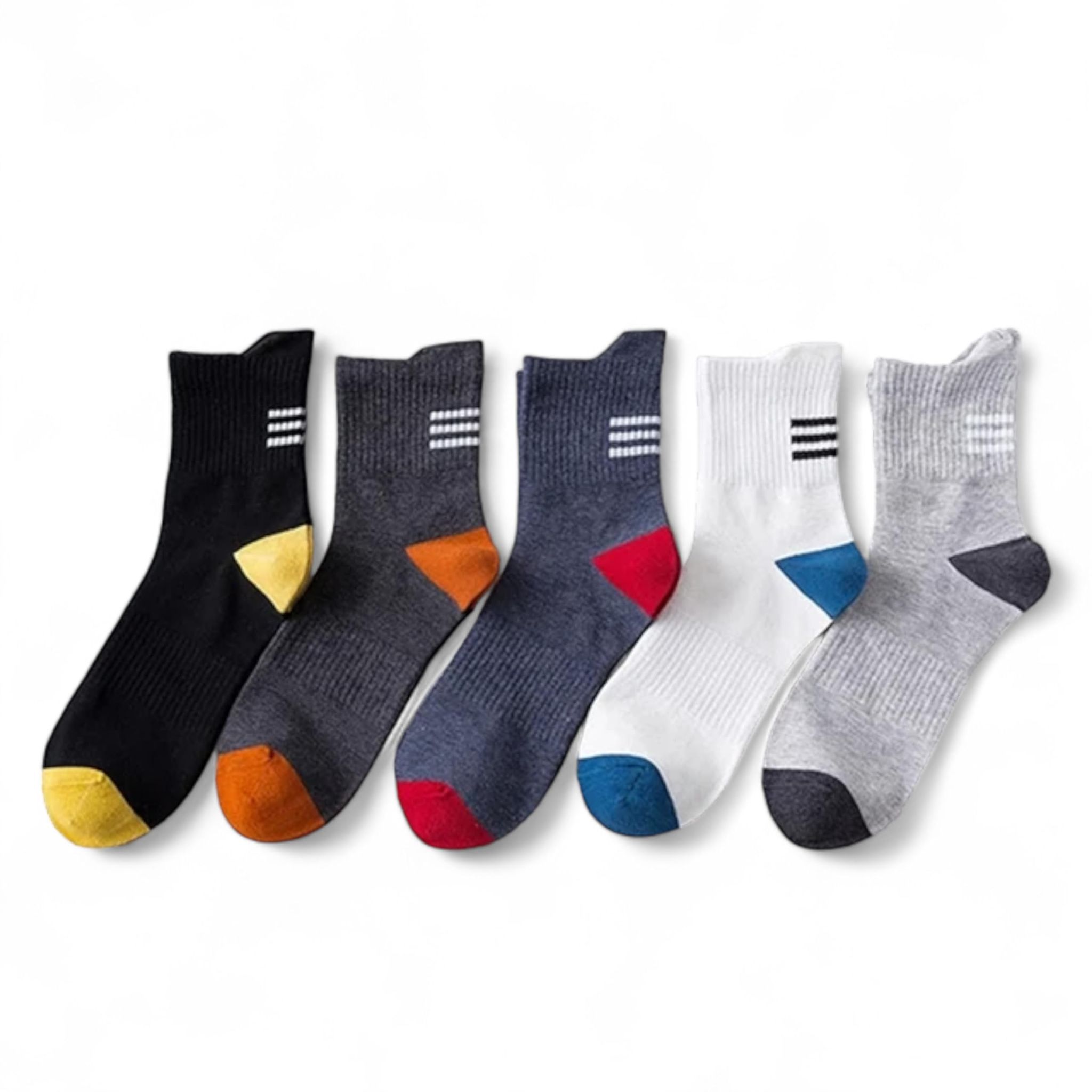 SOCKSCARVING Multicolour Cotton Doms Edition Socks for Unisex-Pack of 5, Age 20-45 Years, High Ankle