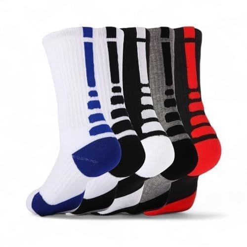 SOCKSCARVING Multicolour Booster Sports Edition Cotton Socks Pair of 5, High Ankle Calf Length, Free Size, Sports Edition Socks, Casual Design, For Men-Women