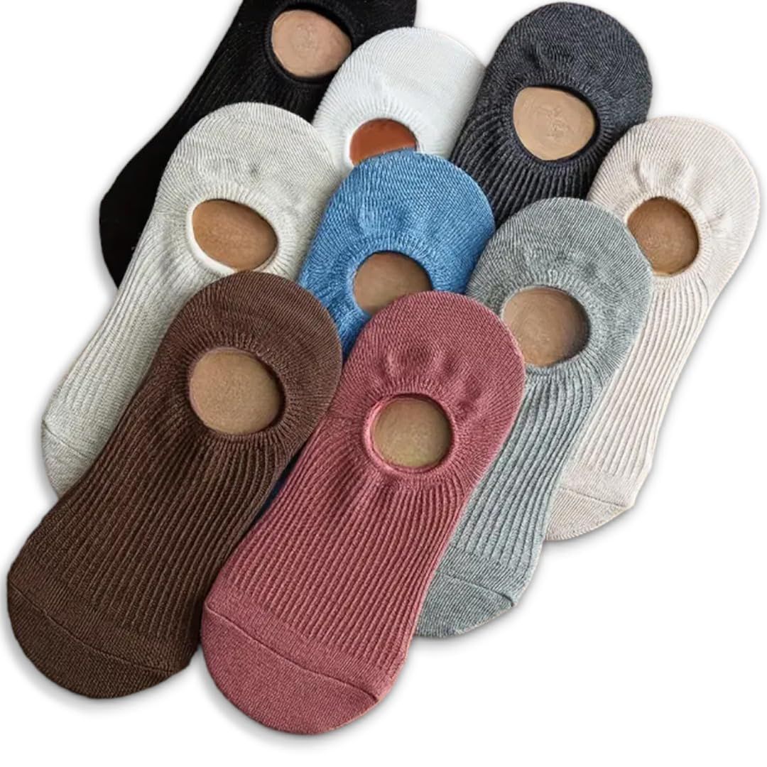 SOCKSCARVING Multicolour Cotton Socks for Unisex - Pack of 9, Knitted, Low Cut Ankle - Elasto Edition, Age 20-45 Years, Unisex-Men-Women