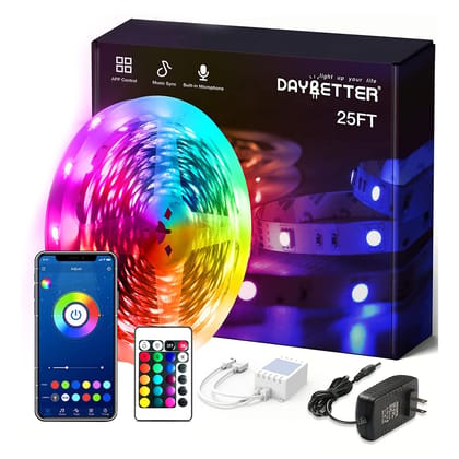 Daybetter SMD 5050 App Control Bluetooth Led Strip Lights - 25ft