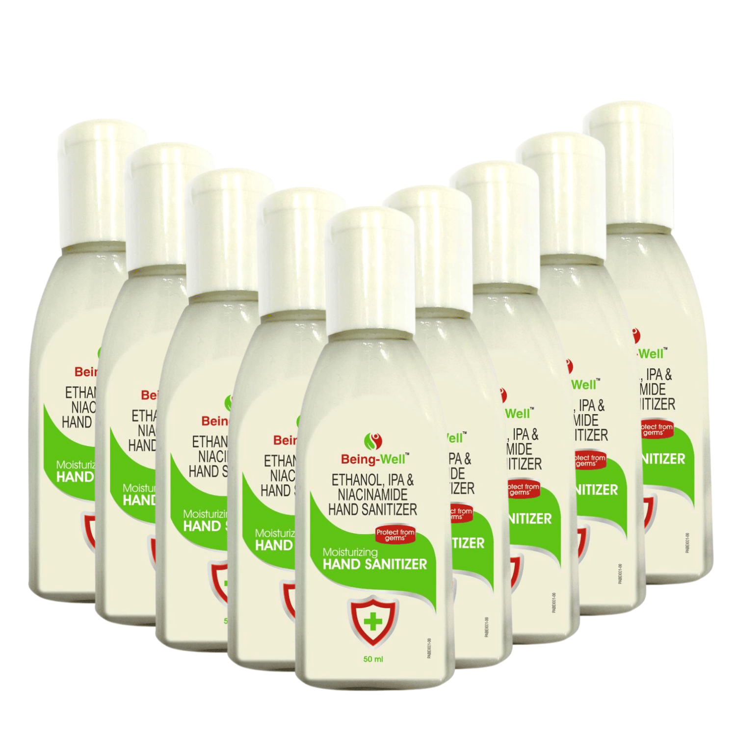 Being-Well Moisturizing Hand Sanitizer-50 ML, Pack of 9, White