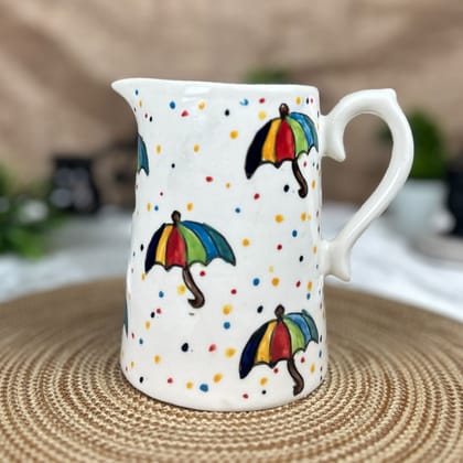 Click to open expanded view        Ceramic Dining Multicolour Umbrella Handpainted Ceramic Milk or Water 500ml Jug/Pitcher