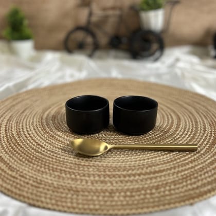 Ceramic Dining Chic Matte Black Ceramic Dip Bowls Set of 2