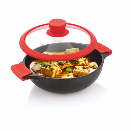 The Chef Story Throwback Series Deep Kadai With Glass Lid 26cm