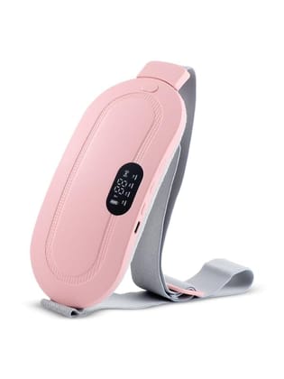 Be Me Portable Cordless Heating Pad for Menstrual Cramps Relief, Heating Pad for Stomach, 3-Speed Temperature Adjustment and 4-Speed Massage Modes, Back and Belly Heating Pad for Women (Alternate to hot water bag) :Pink