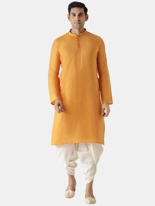 Kisah Men Orange Kurta Jacket Set