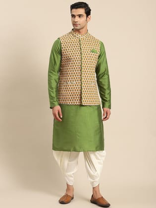 Kisah Men Off White Kurta Jacket Set