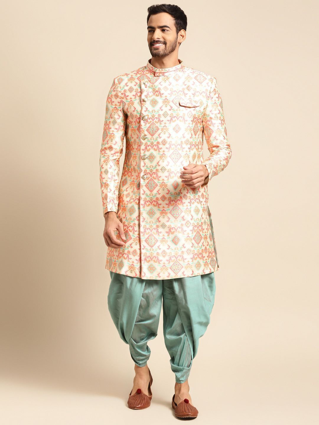 Kisah Men's Multi Indowestern Set With Dhoti