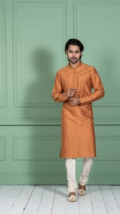 Kisah Men Mustard Kurta Set