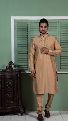 Kisah Men Gold Kurta Set