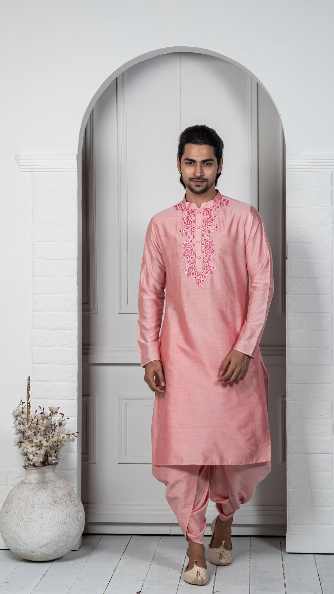 Kisah Men Pink Kurta Set