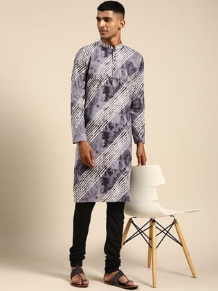 Kisah Men Grey Kurta Set